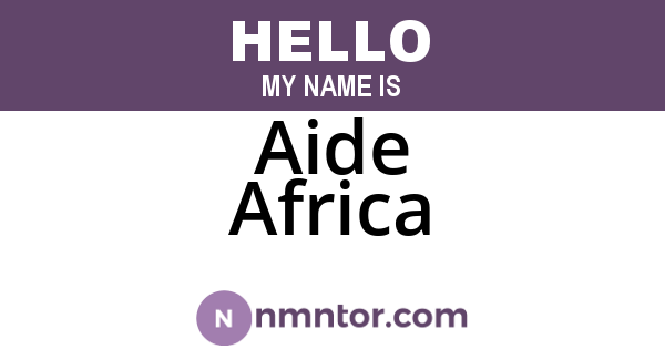 Aide Africa