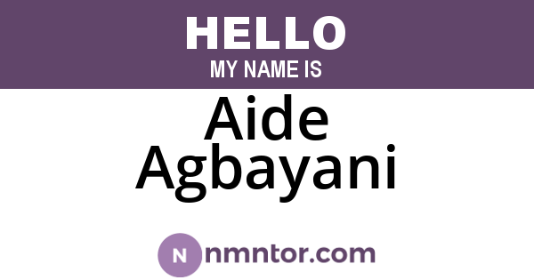 Aide Agbayani