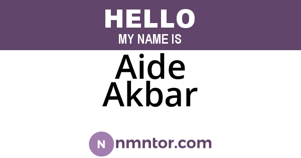 Aide Akbar