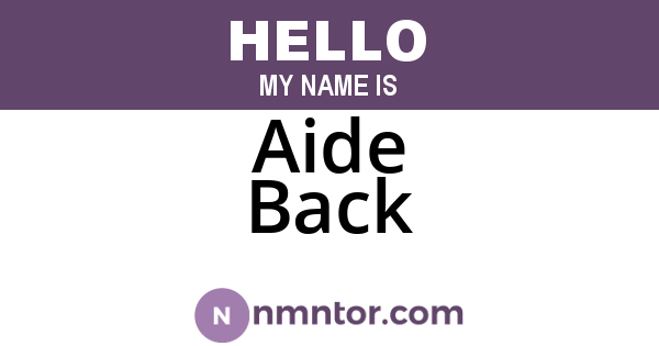 Aide Back