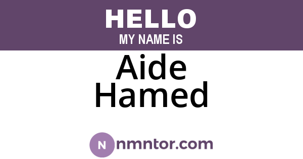 Aide Hamed
