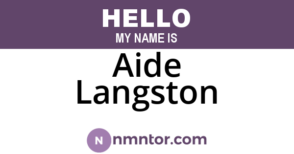 Aide Langston