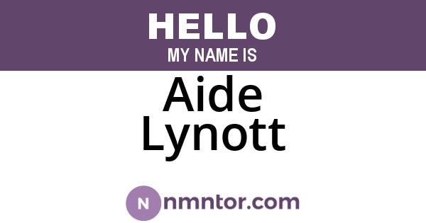Aide Lynott
