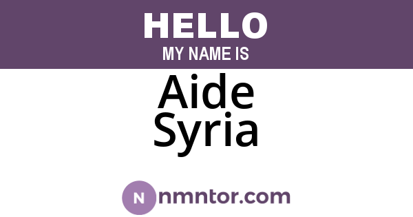 Aide Syria