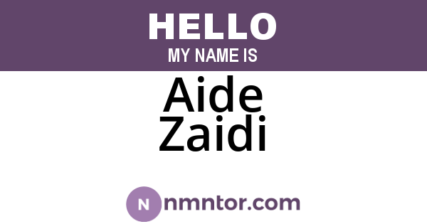 Aide Zaidi
