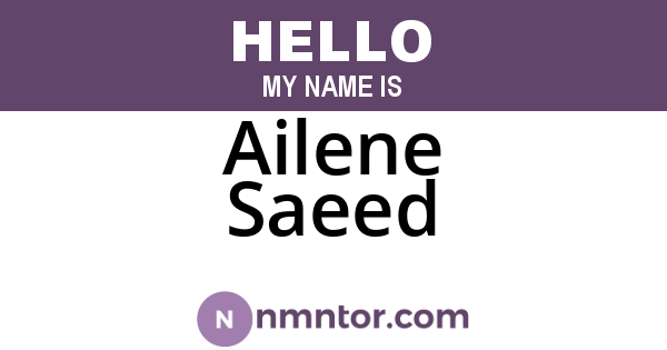 Ailene Saeed