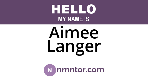Aimee Langer