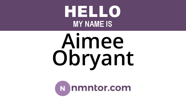 Aimee Obryant