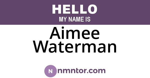 Aimee Waterman