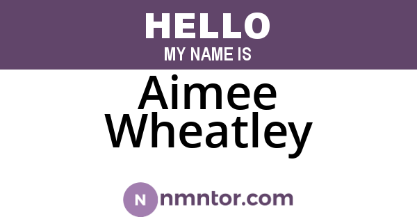 Aimee Wheatley