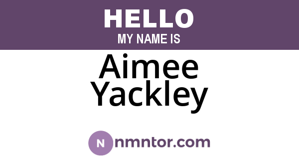 Aimee Yackley