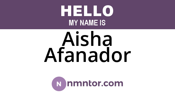 Aisha Afanador