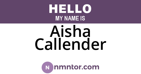 Aisha Callender