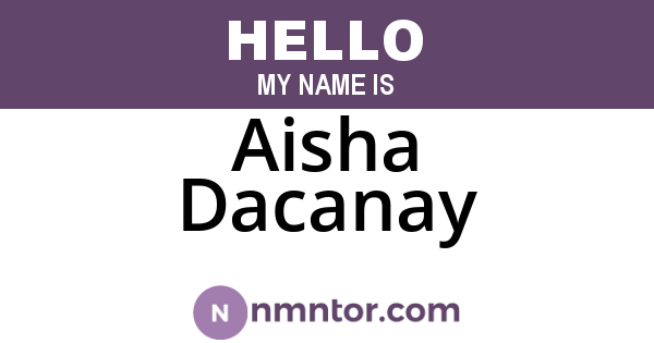 Aisha Dacanay