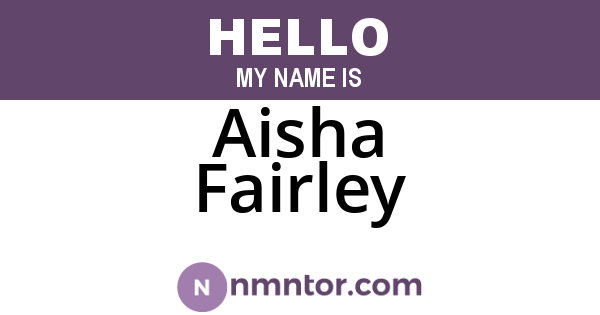 Aisha Fairley