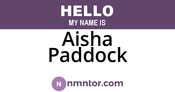 Aisha Paddock