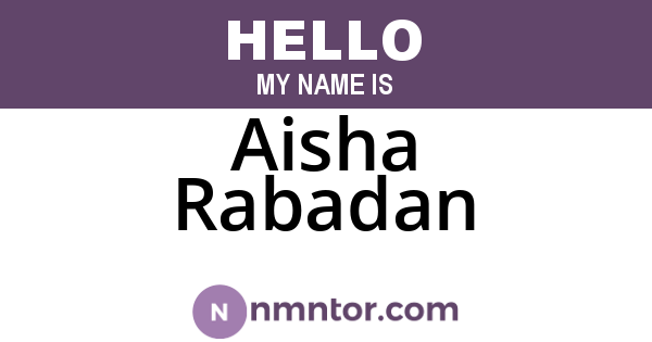 Aisha Rabadan