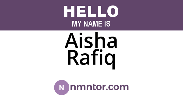 Aisha Rafiq