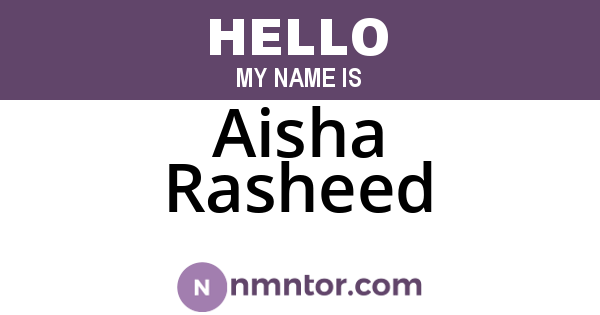Aisha Rasheed