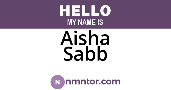 Aisha Sabb