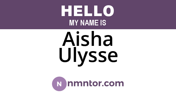 Aisha Ulysse