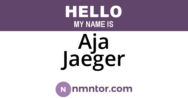 Aja Jaeger