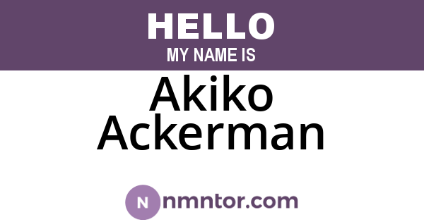 Akiko Ackerman