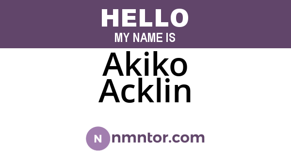 Akiko Acklin