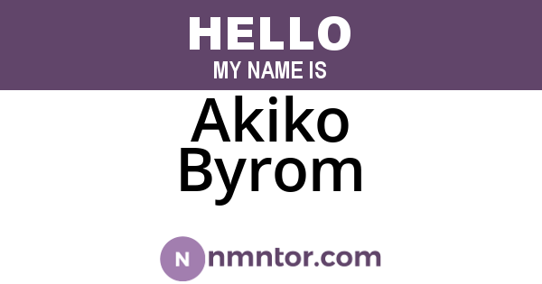 Akiko Byrom