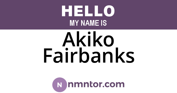 Akiko Fairbanks