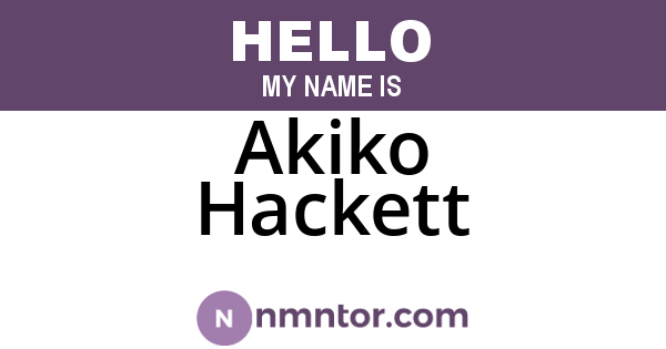 Akiko Hackett