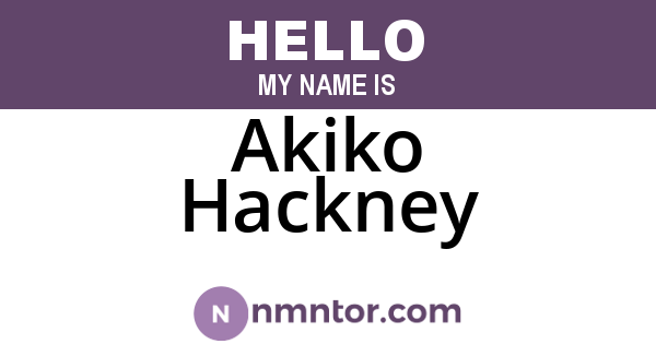 Akiko Hackney