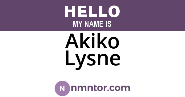 Akiko Lysne