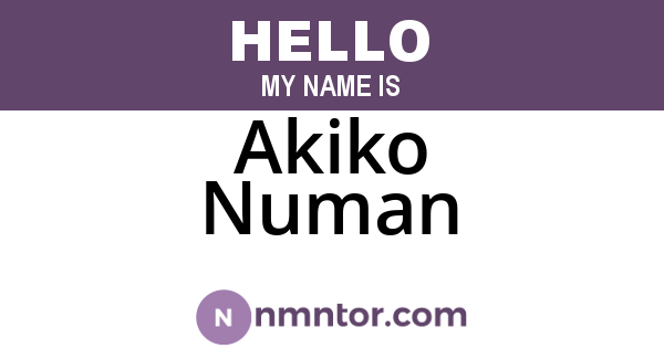 Akiko Numan