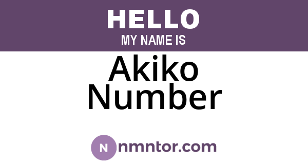 Akiko Number