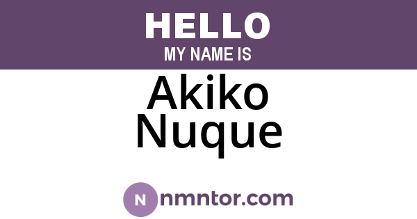 Akiko Nuque
