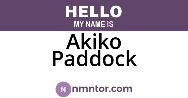 Akiko Paddock