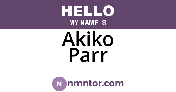 Akiko Parr