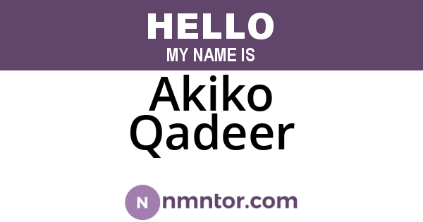 Akiko Qadeer