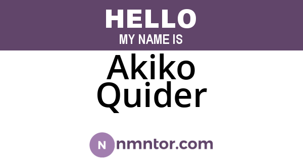 Akiko Quider
