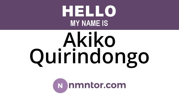 Akiko Quirindongo