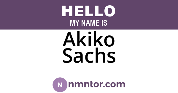 Akiko Sachs
