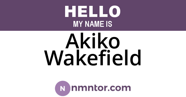 Akiko Wakefield