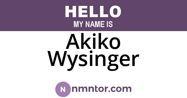 Akiko Wysinger