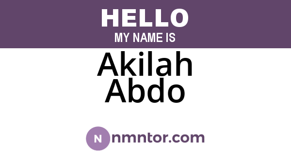 Akilah Abdo