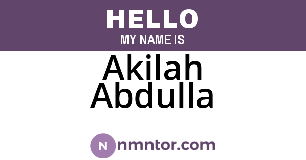 Akilah Abdulla
