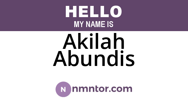 Akilah Abundis