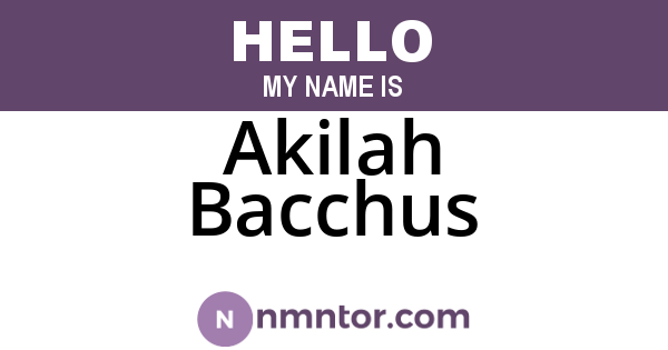 Akilah Bacchus