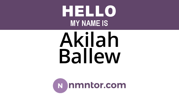 Akilah Ballew