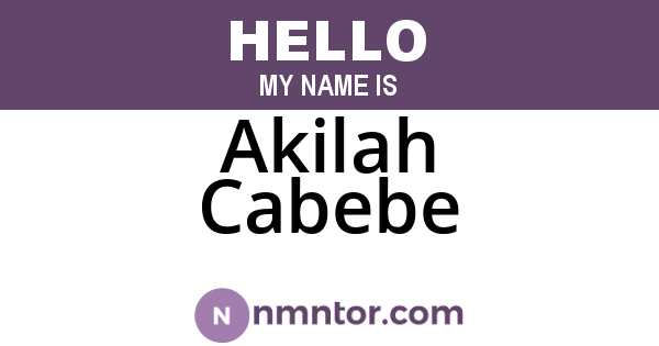 Akilah Cabebe